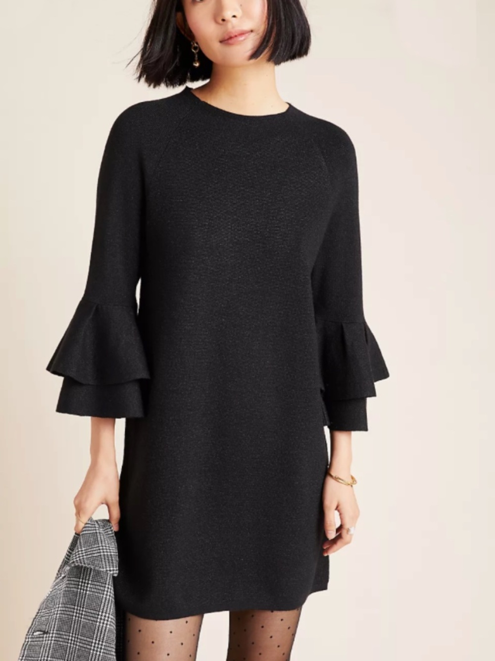 Claudette Ruffled Sweater Dress